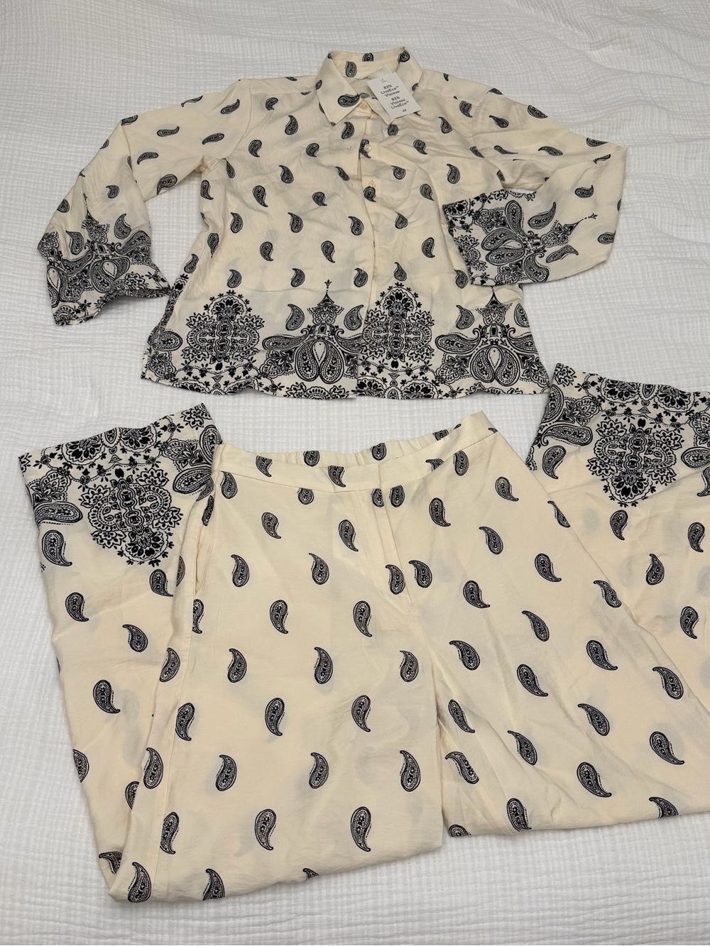 h&m paisley print matching two piece set size small